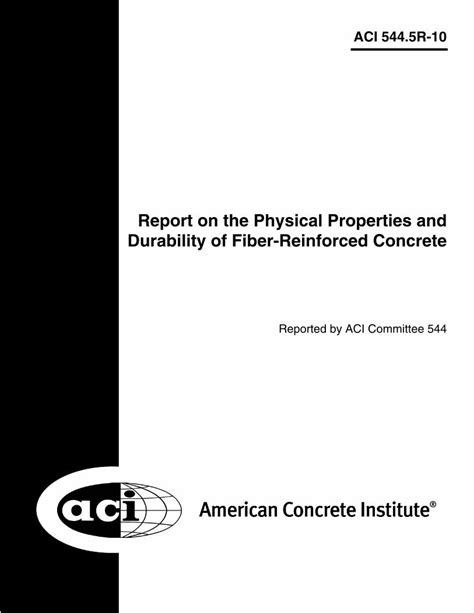 Read Aci 544 5R 10 Report On The Physical Properties And 