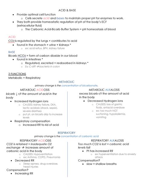 acid and base study guide