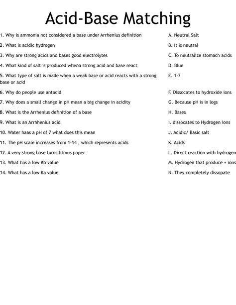 Acid Base Quiz For Nurses Documentine Com Acids And Bases Worksheet Key - Acids And Bases Worksheet Key