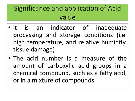 Acid Value Significance
