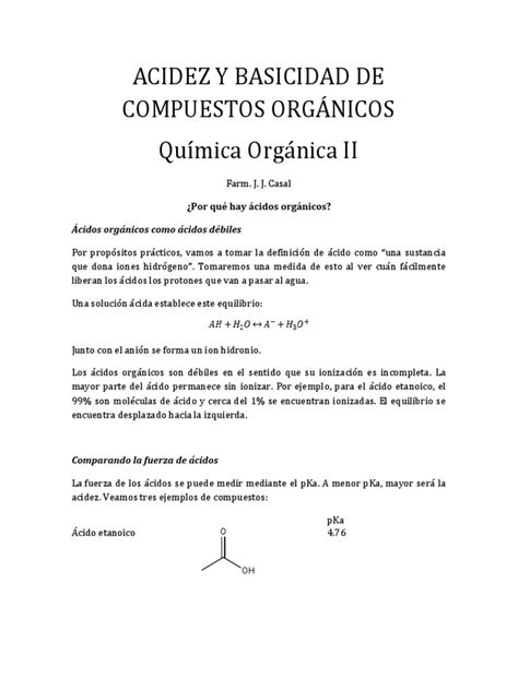 acidez y basicidad de compuestos organicos pdf