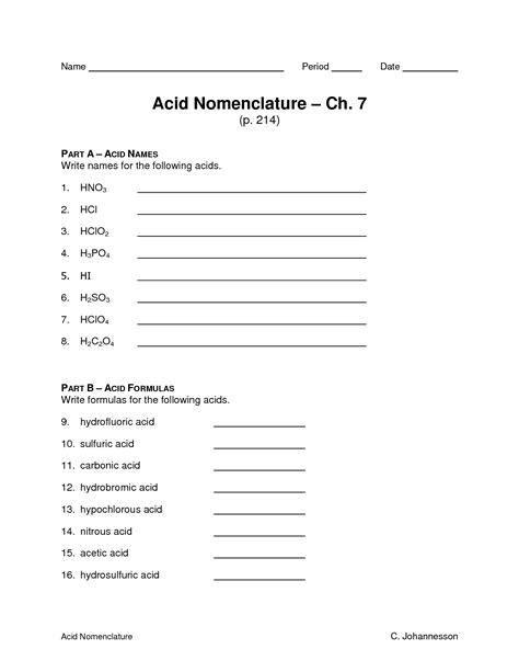 Acids And Bases Nomenclature Worksheet Free Download Acids And Bases Worksheet Key - Acids And Bases Worksheet Key