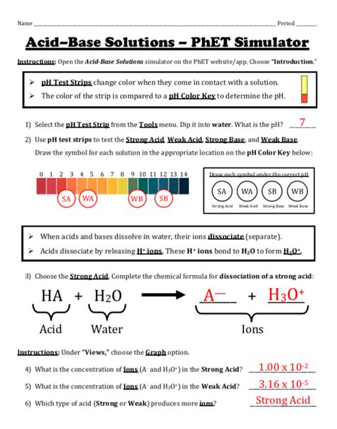 Acids And Bases Tests And Worksheets For Printable Acid Base Worksheet Middle School - Acid Base Worksheet Middle School