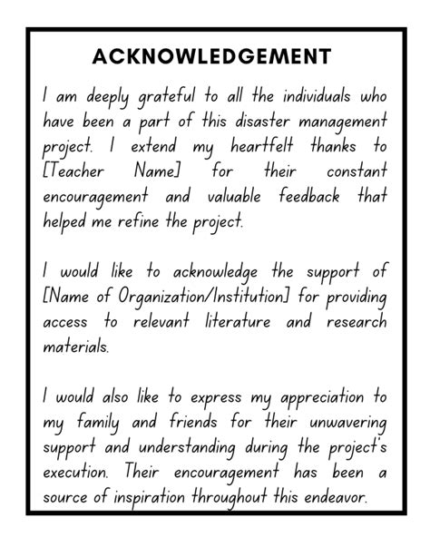 Acknowledgement Of Disaster Management