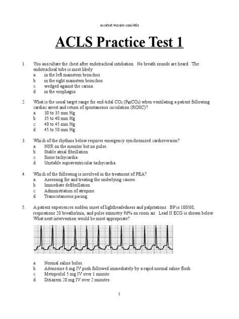 Acls Practice Exam 1 3