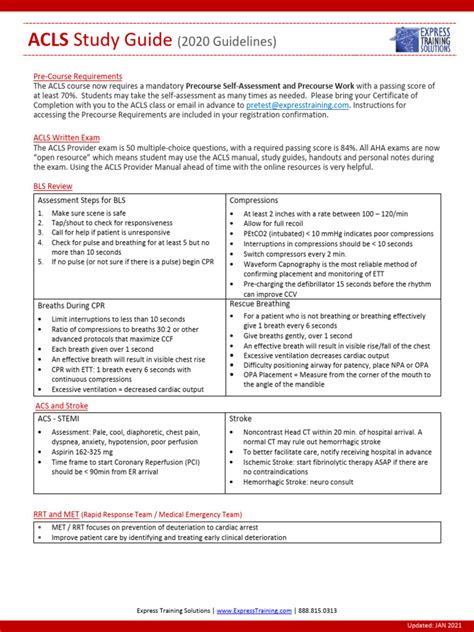 Acls Study Guide 2022