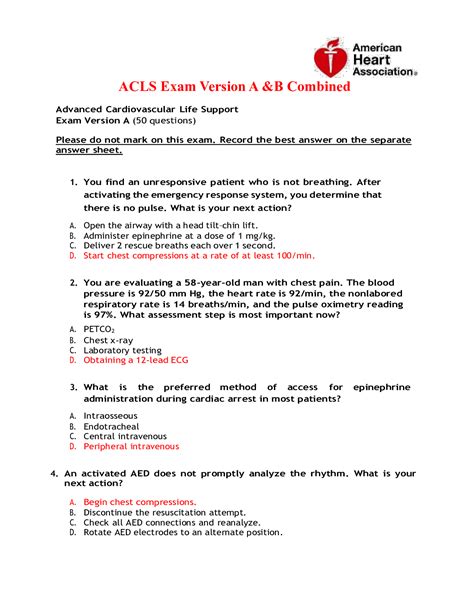 Read Online Acls Exam Questions And Answers 
