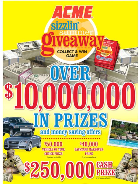 acme sizzlin summer giveaway game board