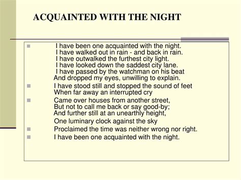 acquainted with the night analysis