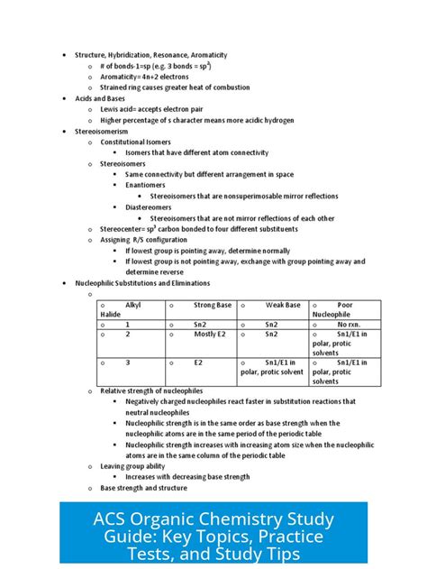 Acs Ochem Study Guide