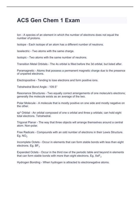 Read Acs General Chemistry Exam Study Guide 