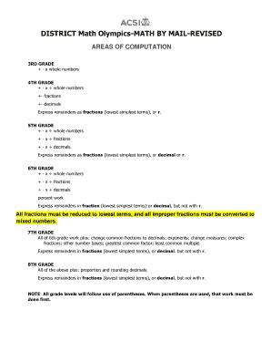 acsi math olympics practice tests