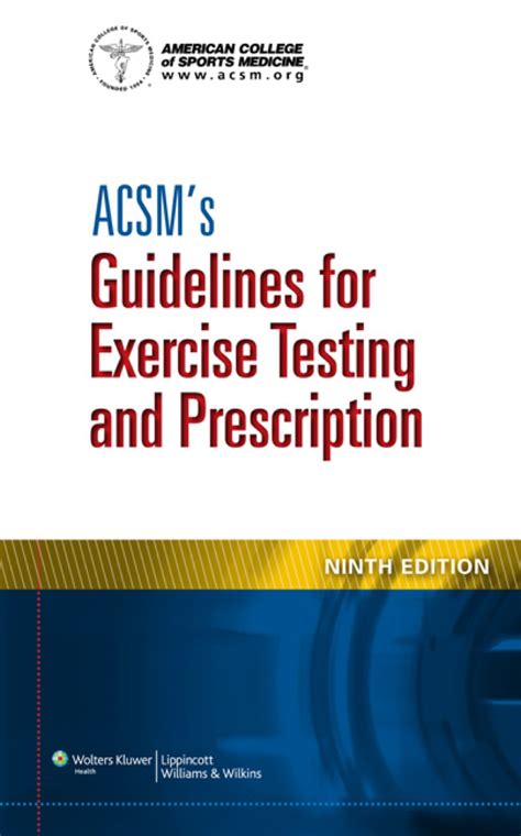 Acsm Exercise Guidelines 9th Edition And