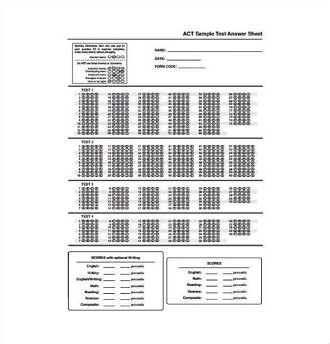 Act Bubble Sheet