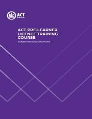 Act Pre Learner Licence Course