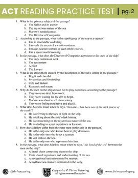 Act Reading Practice Test With Answers