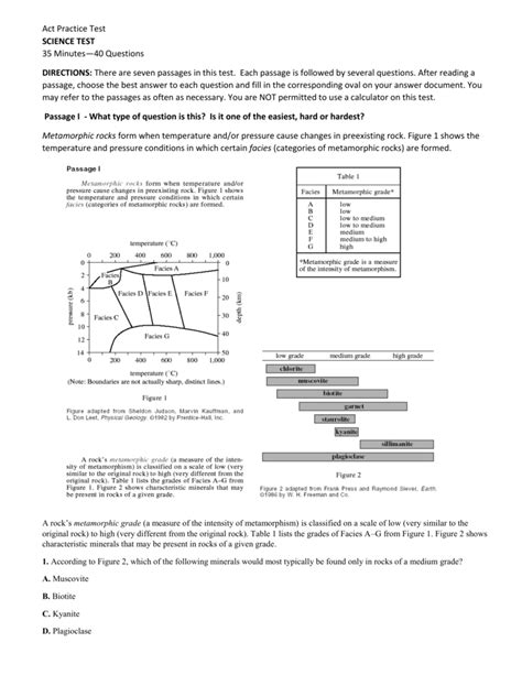 Act Science Practice Test 4 With Answers
