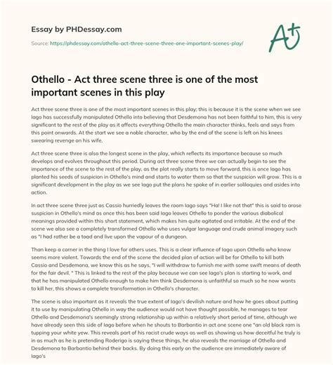Act Three Scene Three Othello