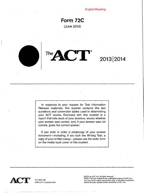 Download Act Form 72C 