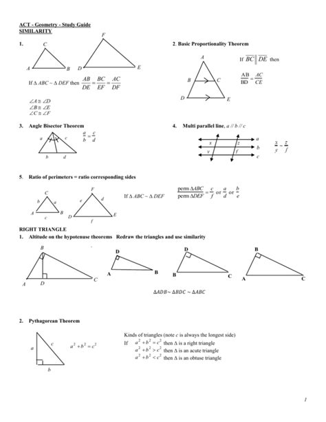 Full Download Act Geometry Study Guide 