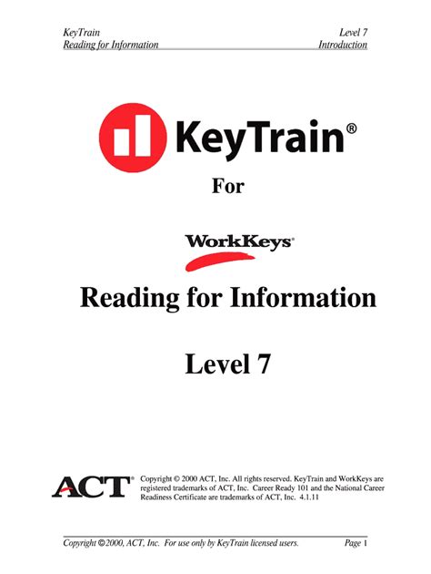 Read Online Act Keytrain Answers Reading For Information 