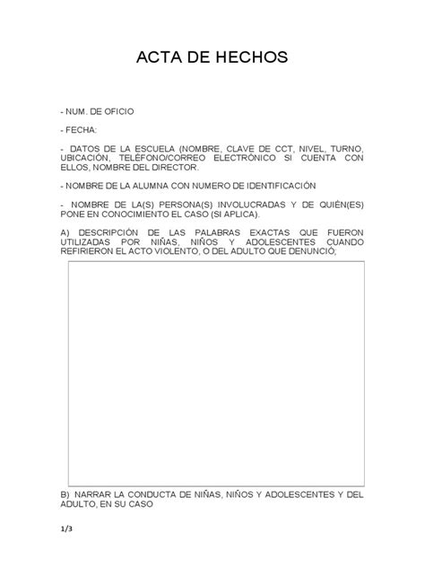 Acta De Hechos 3