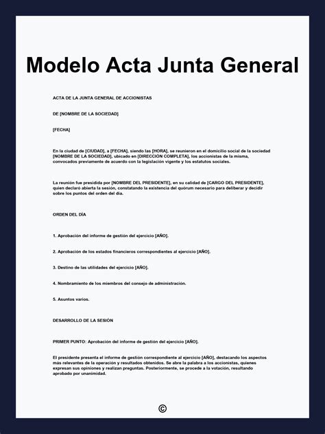 Acta De Junta General