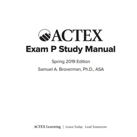 actex soa exam p study manual