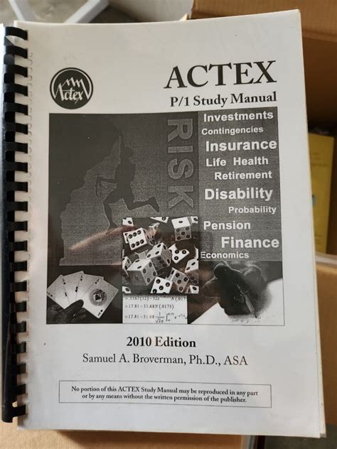 Read Actex P 1 Study Manual 2010 Edition 