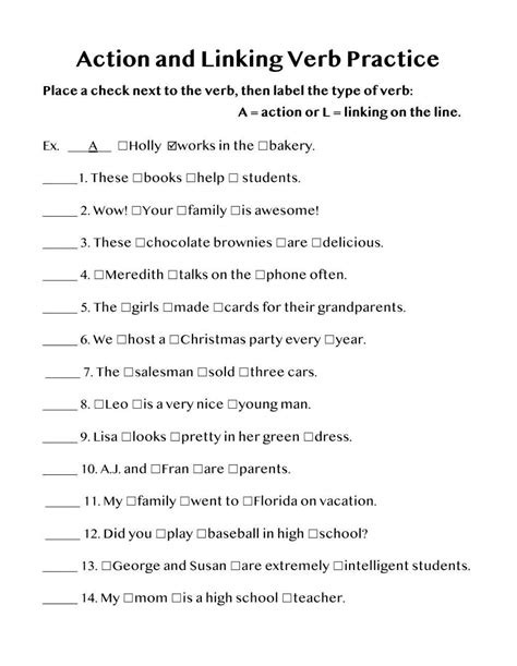 Action And Linking Verbs Exercise Live Worksheets Linking And Action Verbs Worksheet - Linking And Action Verbs Worksheet