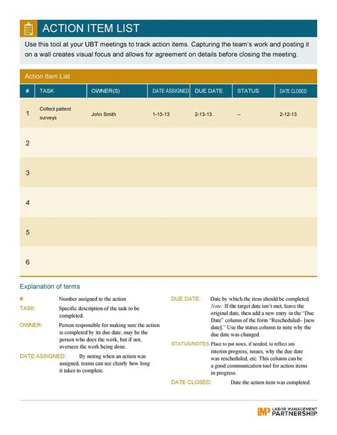 action item template microsoft word