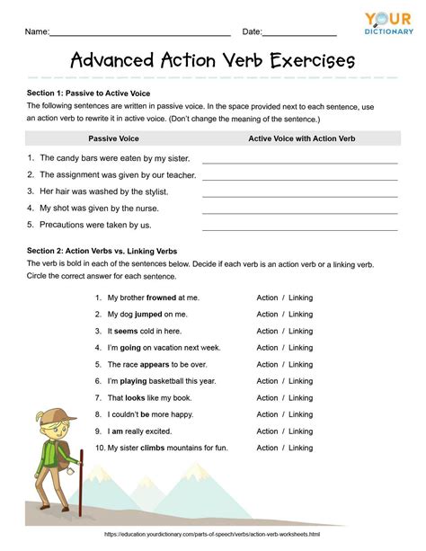Action Verb 5th Grade Worksheet   Action Verbs Worksheets For 5th Grade Your Home - Action Verb 5th Grade Worksheet