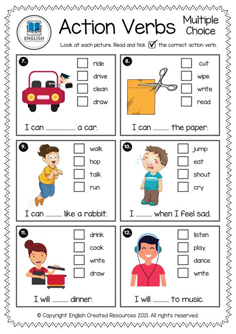 Action Verbs 1st Grade Verb Worksheets Reading Worksheets Verbs Worksheet For First Grade - Verbs Worksheet For First Grade