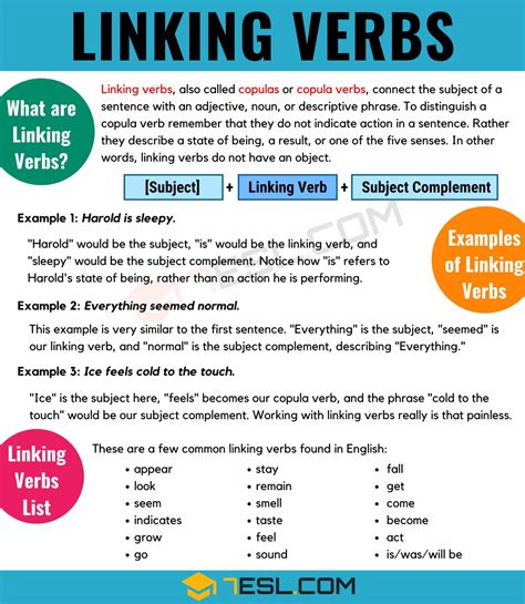 Action Verbs And Linking Verbs Worksheet