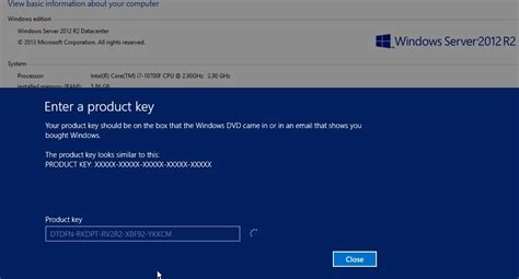 activation OS windows server 2012 for free key 