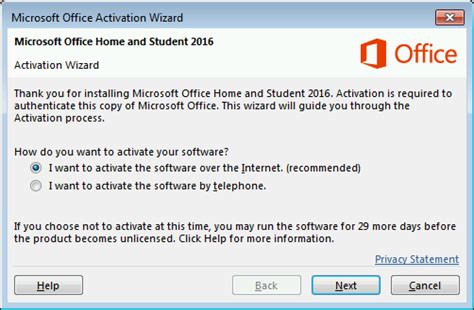 activation Office software 
