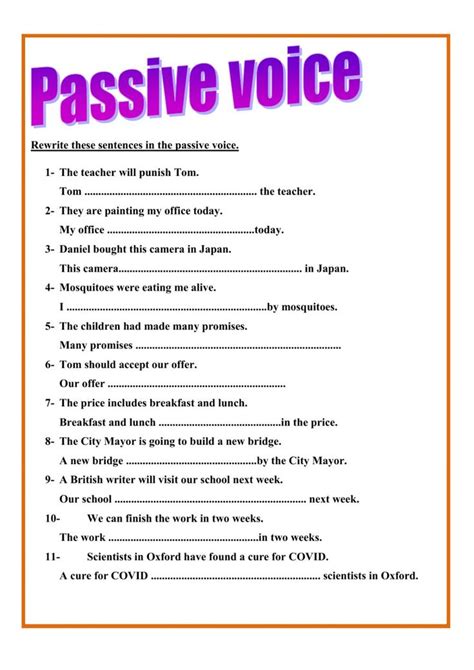 Active And Passive Voice Online Exercise For 8 Active Voice Worksheet - Active Voice Worksheet