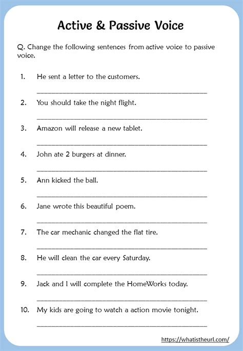 Active And Passive Voice Worksheets Math Worksheets 4 Active Voice Worksheet - Active Voice Worksheet