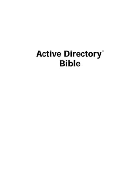 Active Directory Bible