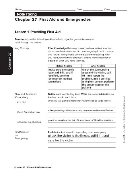 Active First Aid Workbook Answers 6th Edition