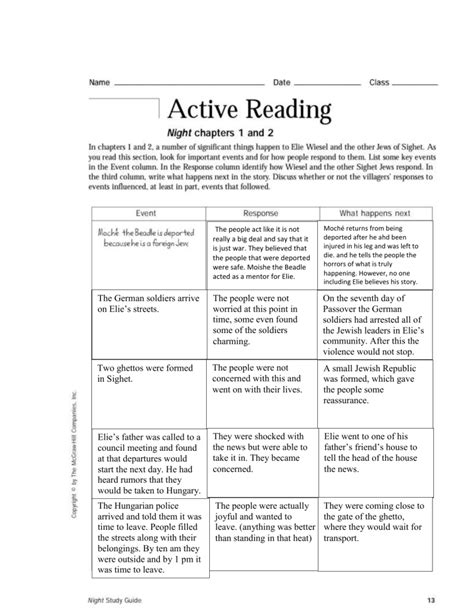 Active Night Chapters 1 2 Answer