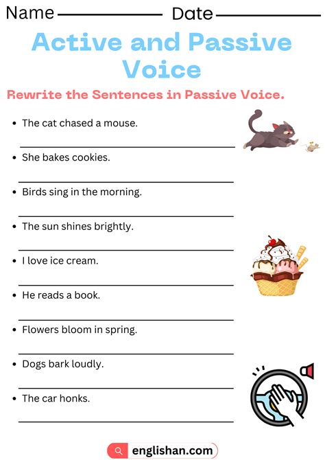 Active Passive Voice Worksheet