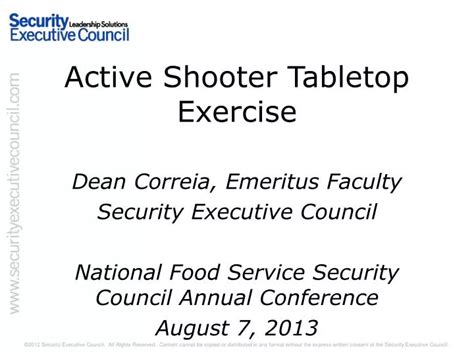 Active Shooter Tabletop Exercise Powerpoint