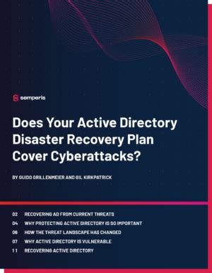 Read Online Active Directory Disaster Recovery Expert Guidance On Planning And Implementing Active Directory Disaster Recovery Plans 