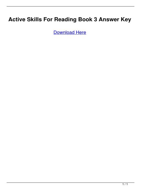 Full Download Active Skills For Reading Book 3 Answer Key Pdf 