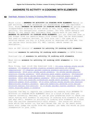 Activity 14 Cooking With Elements Answer Key