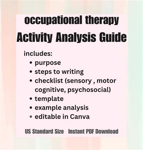 Activity Analysis Example Occupational Therapy