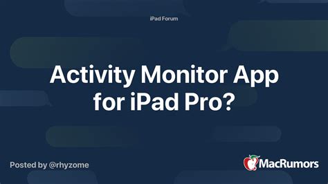 activity monitor on ipad