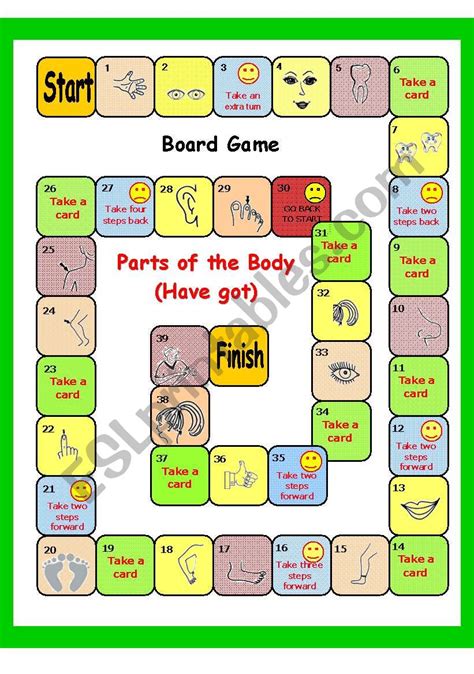 activity sheet body game board