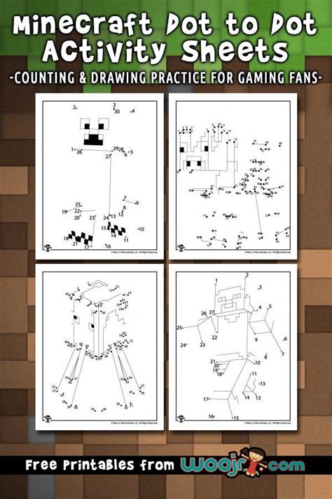 Download Activity Book For Kids Fun Minecraft Activity Pages Coloring Pages Dot To Dots Puzzles More 